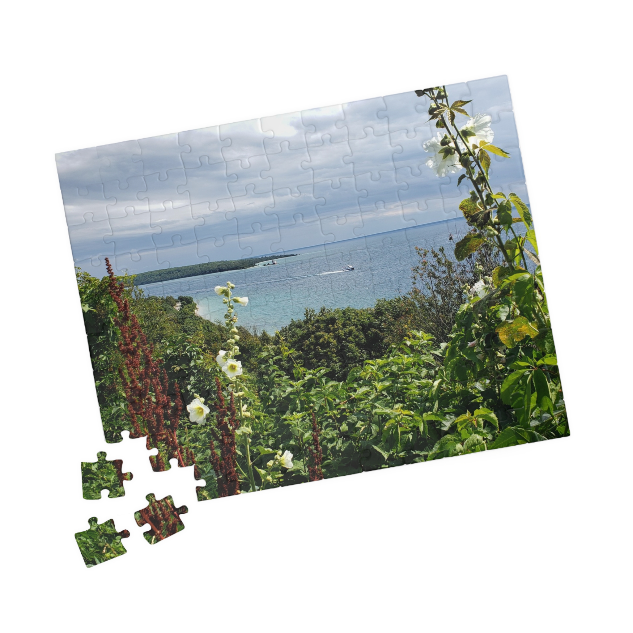 Puzzle Featuring View over Lake Huron from West Bluff, Mackinac Island - Scenic Landscape Photography Puzzle, Original Photograph - Image 3