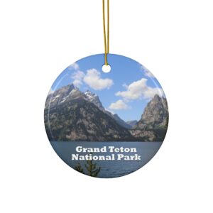 Jenny Lake and Mountains Ceramic Ornament Featuring Grand Teton National Park for Holiday Decorating and Gifts, Original Photography