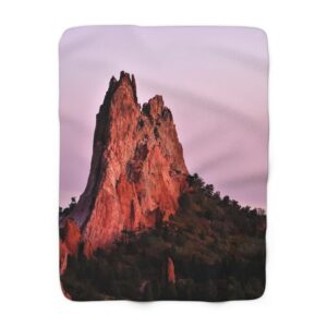 Sherpa Fleece Blanket Featuring Unique Rock Formations at Garden of the Gods, Colorado Springs Sunset, Original Photography