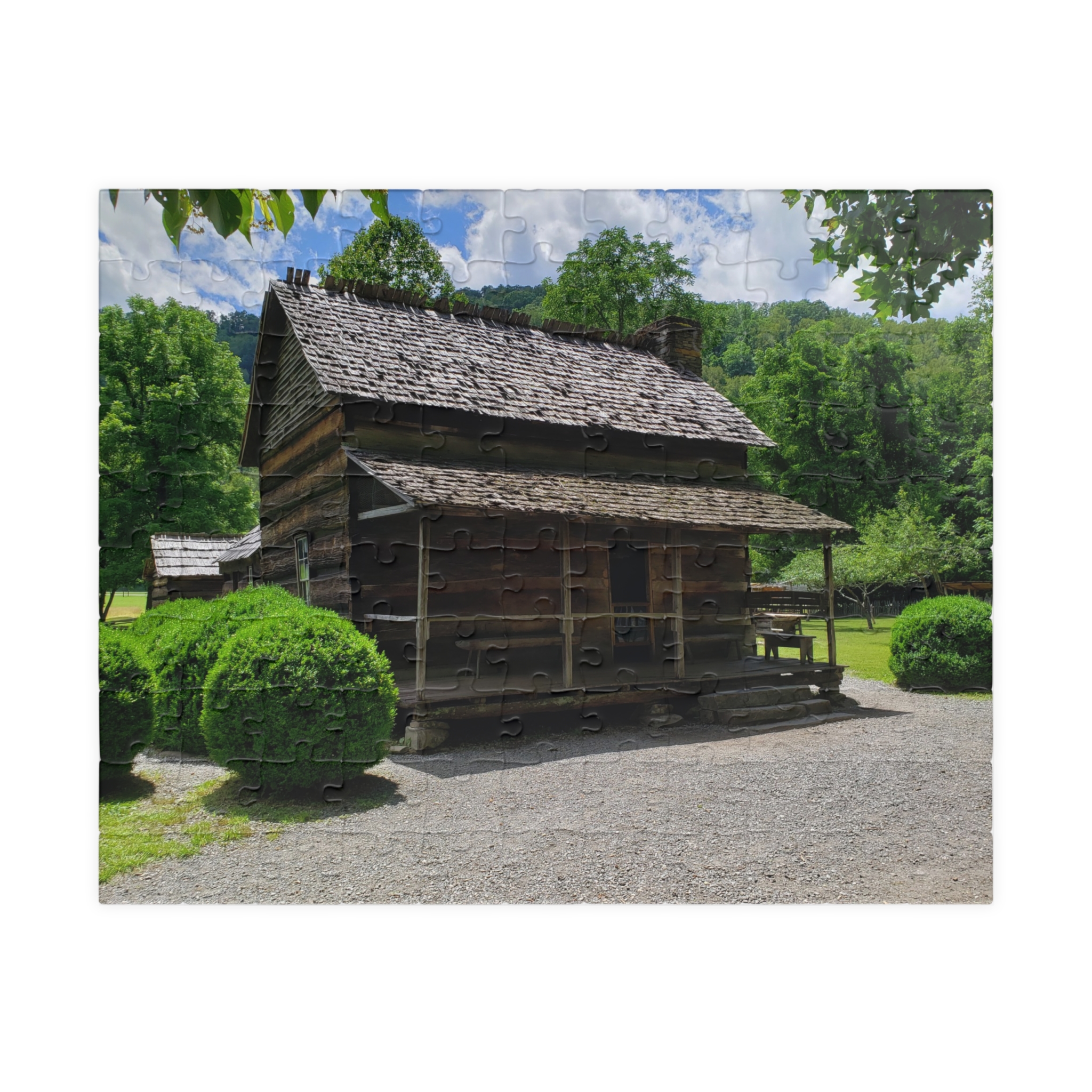 Mountain Farmhouse Puzzle Featuring Cherokee North Carolina Landscape - Original Photography