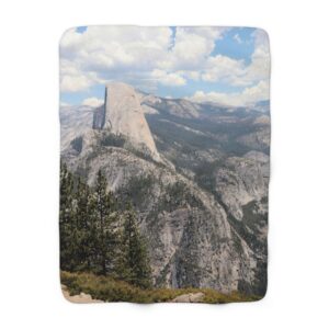 Sherpa Fleece Blanket Featuring Half Dome at Yosemite National Park - Cozy Travel Throw, Original Photography