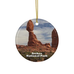 Balanced Rock Ceramic Ornament Featuring Arches National Park Landscape Photography, Original Photograph