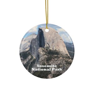 Half Dome Closeup Ceramic Ornament Featuring Yosemite National Park - Glossy Two-Sided Holiday Keepsake, Original Photography