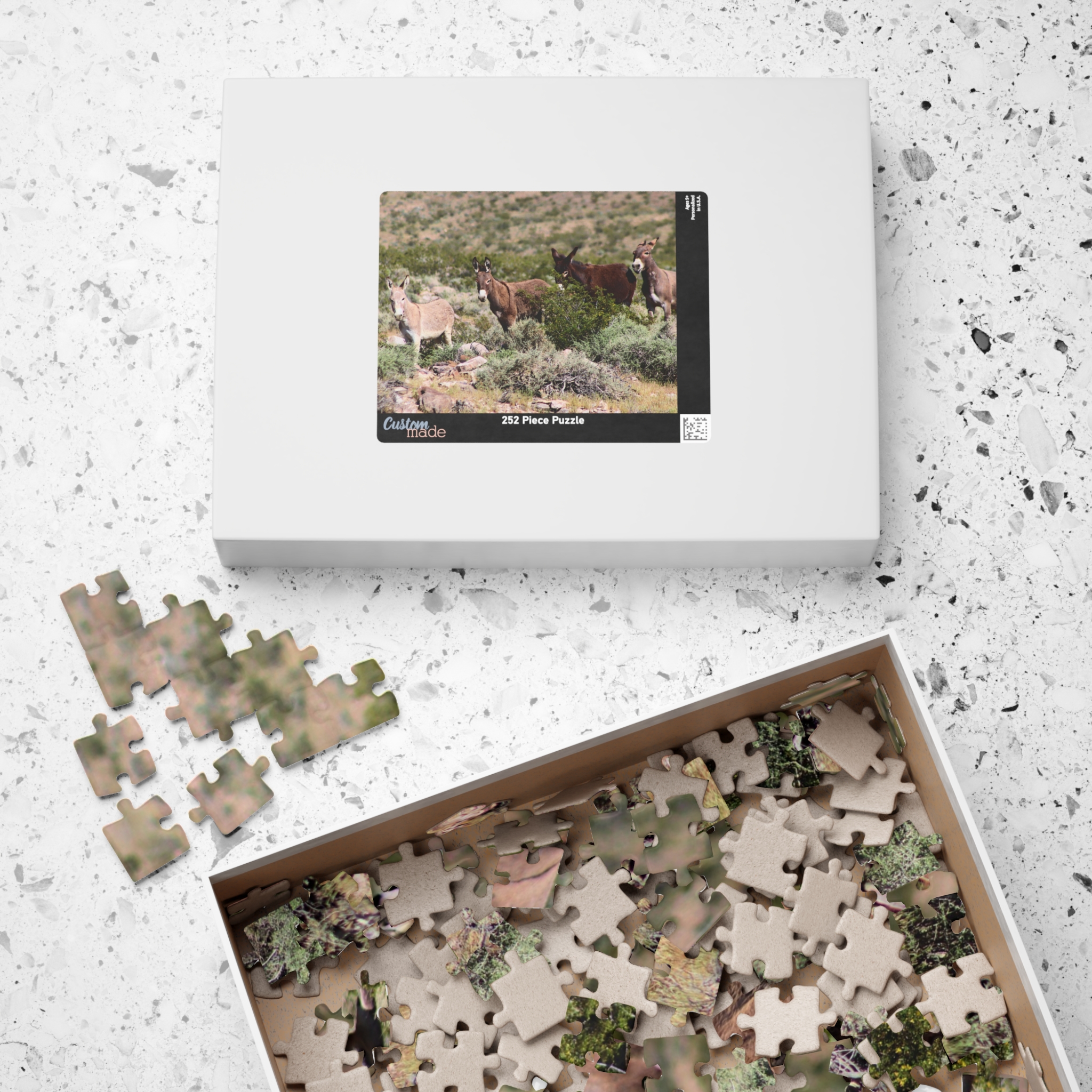 Wild Donkey Family Puzzle Featuring Original Scenic Photography of Western Nevada Landscape - Image 8