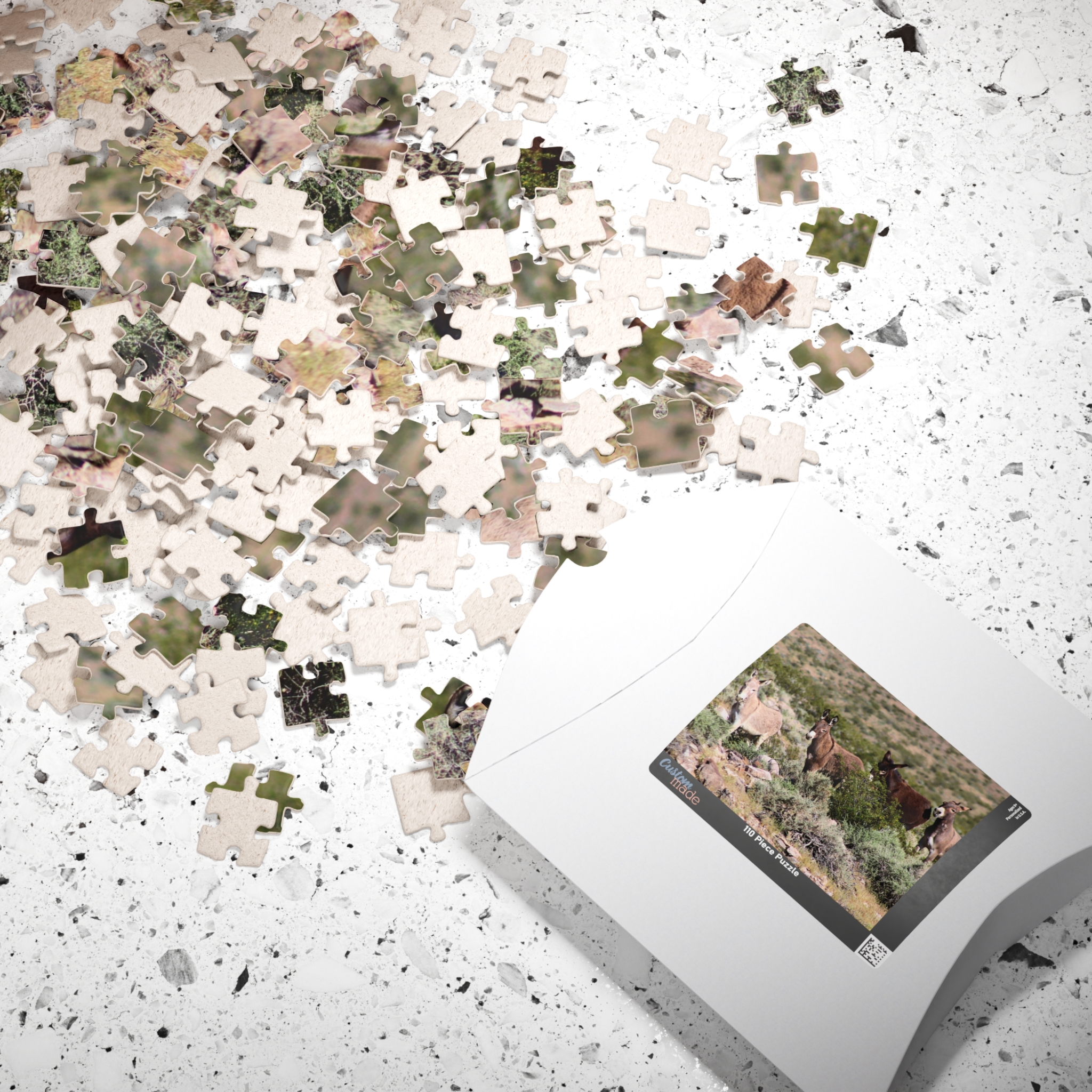Wild Donkey Family Puzzle Featuring Original Scenic Photography of Western Nevada Landscape - Image 4