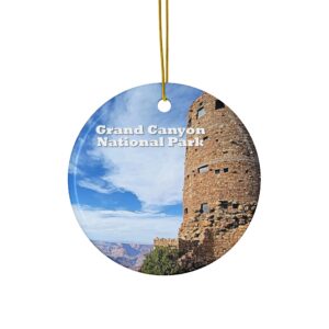 Desert View Watchtower Ceramic Ornament Featuring Grand Canyon National Park Scenic Photography, Original Photograph